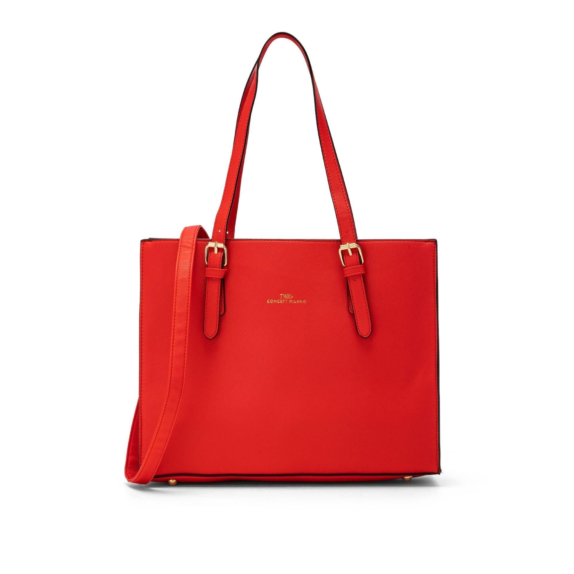 Twig Shelley SHY03 Women’s Shoulder Bag Elegant Red Faux Leather Handbag.